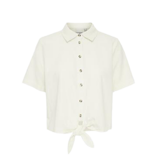 ICHI Linno Bluse kurzarm Cloud Dancer