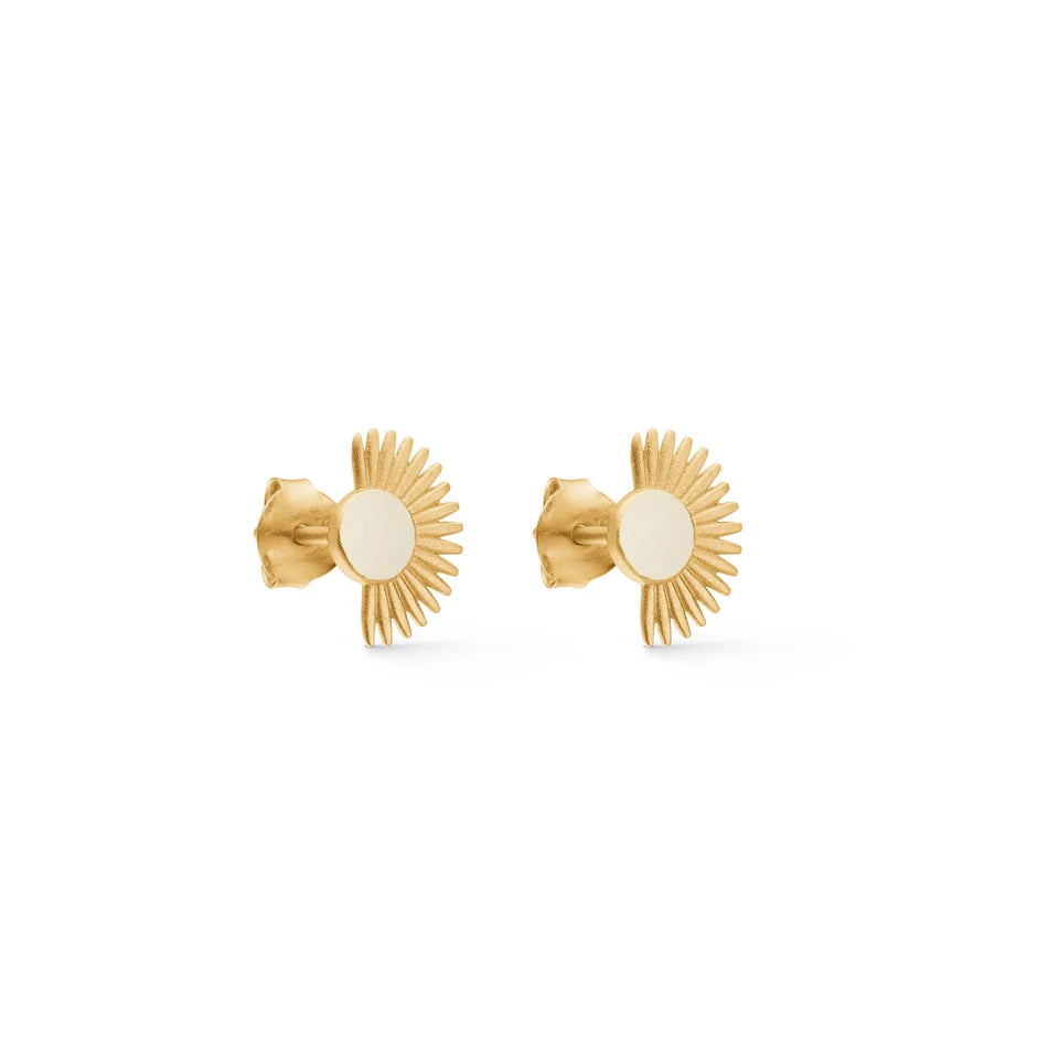 Enamel Ohrstecker Soleil Daisy - Gold