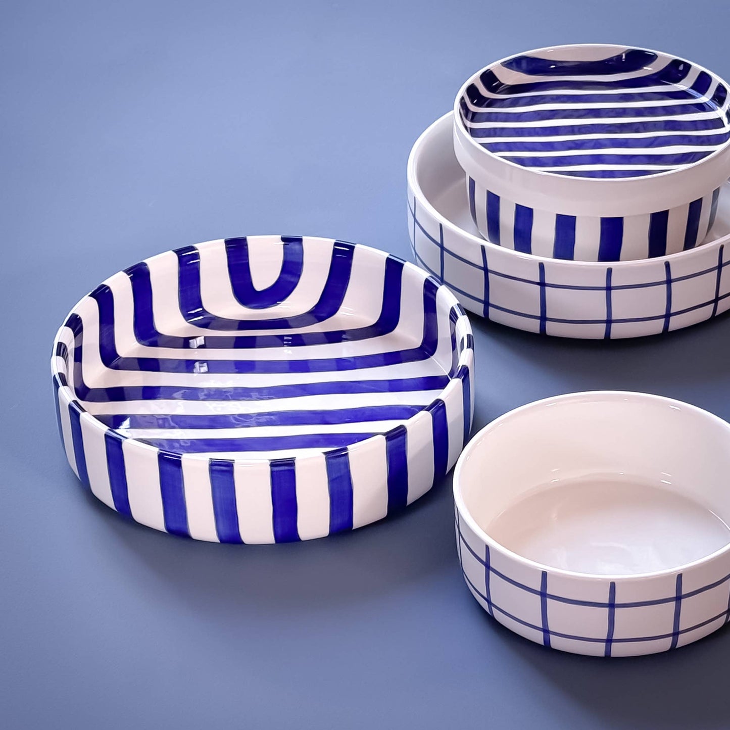 Schale Grid - mare blue