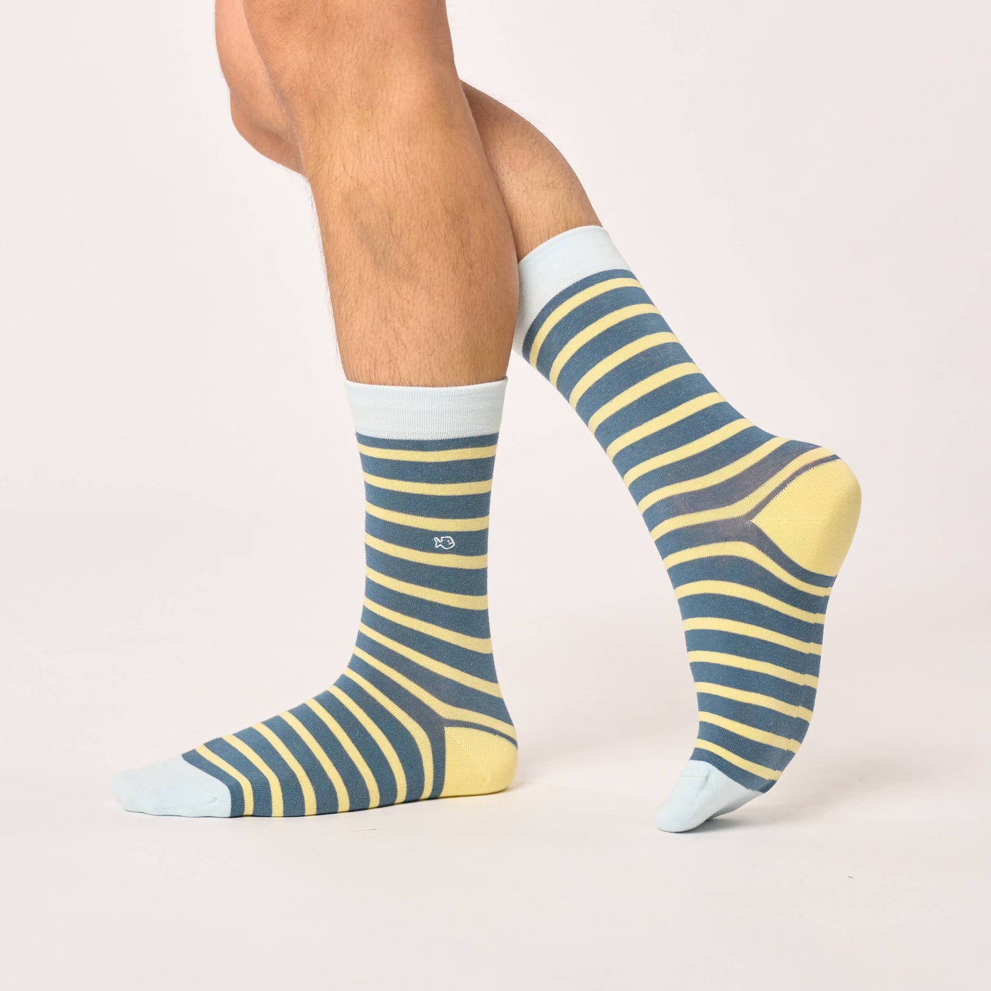 Gekämmte Baumwollsocken mit breiten Streifen