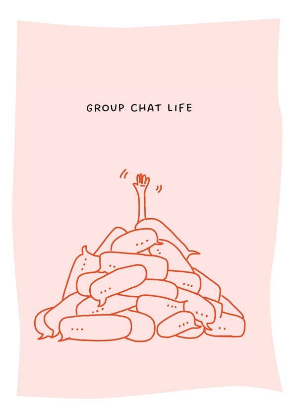 Postkarte Group Chat Life