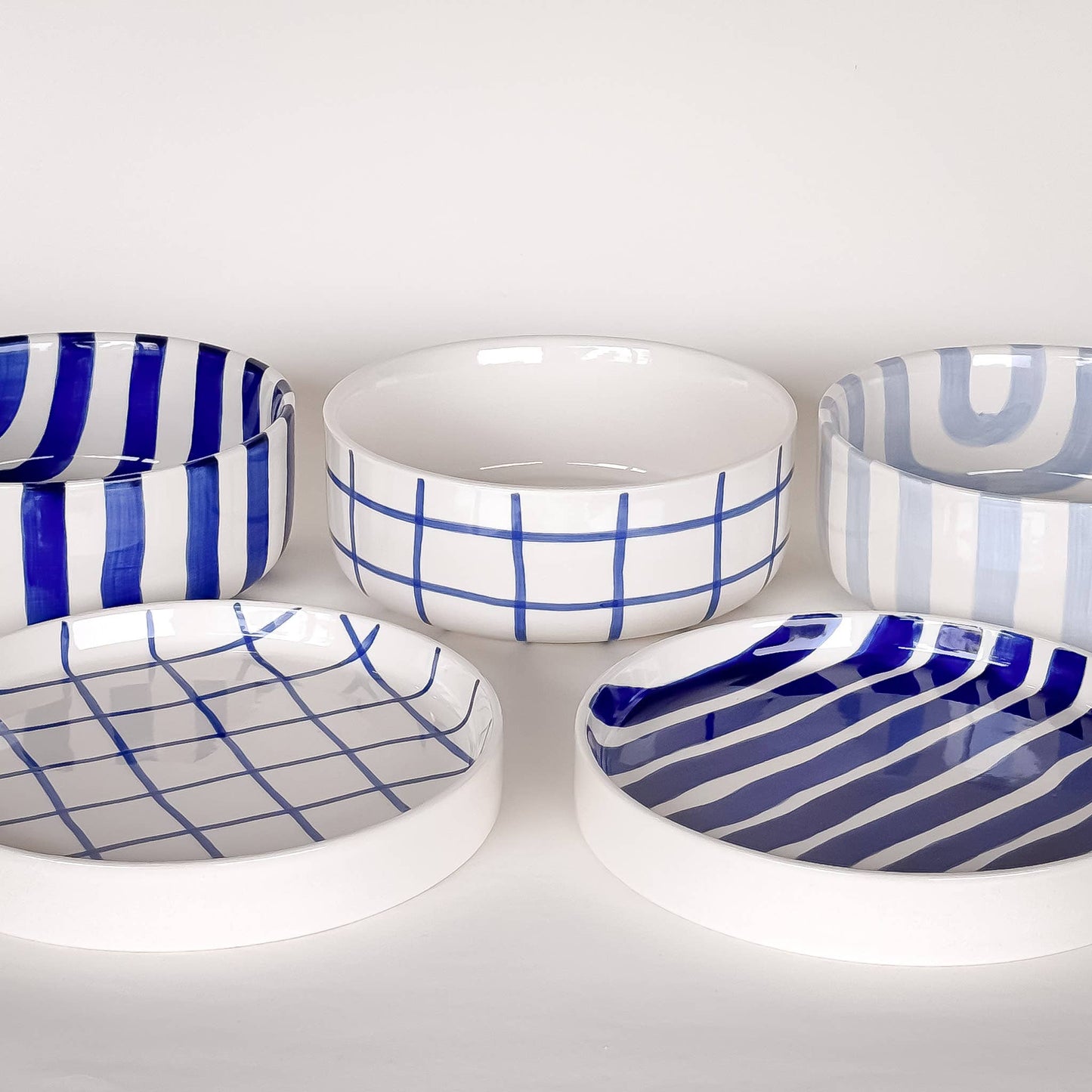 Schale Grid - mare blue