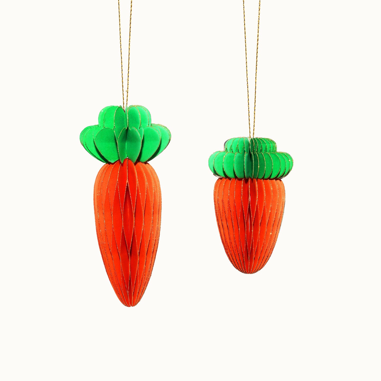 Osteranhänger aus Papier Karotten-Set - Orange