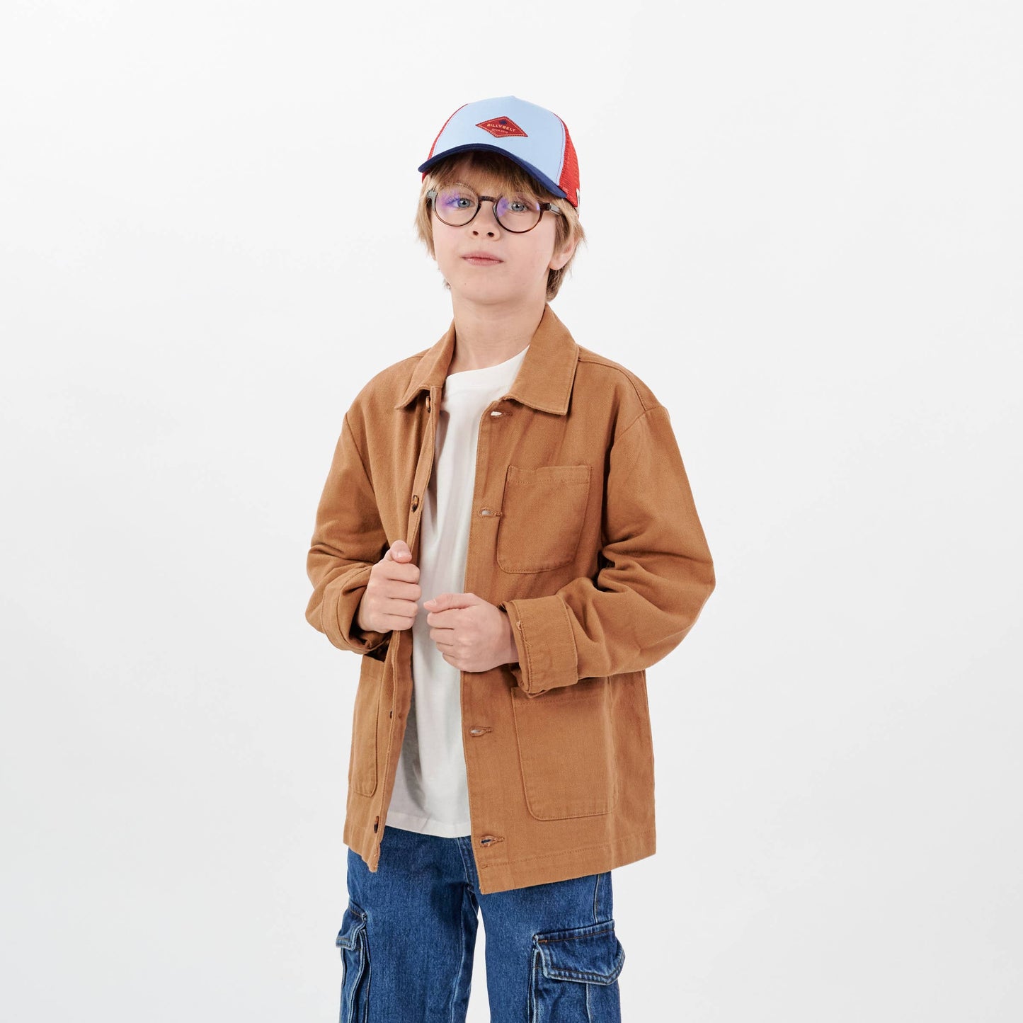 Kinder-Trucker-Cap aus Baumwolle - Blau und Rot