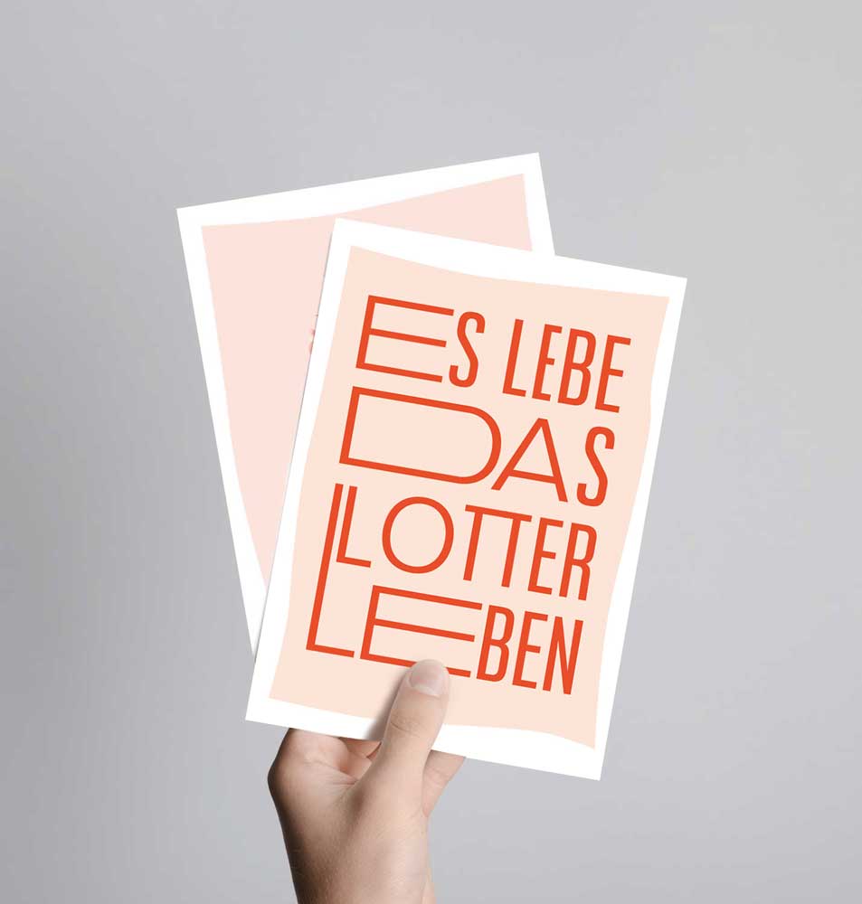 Postkarte Es lebe das Lotterleben