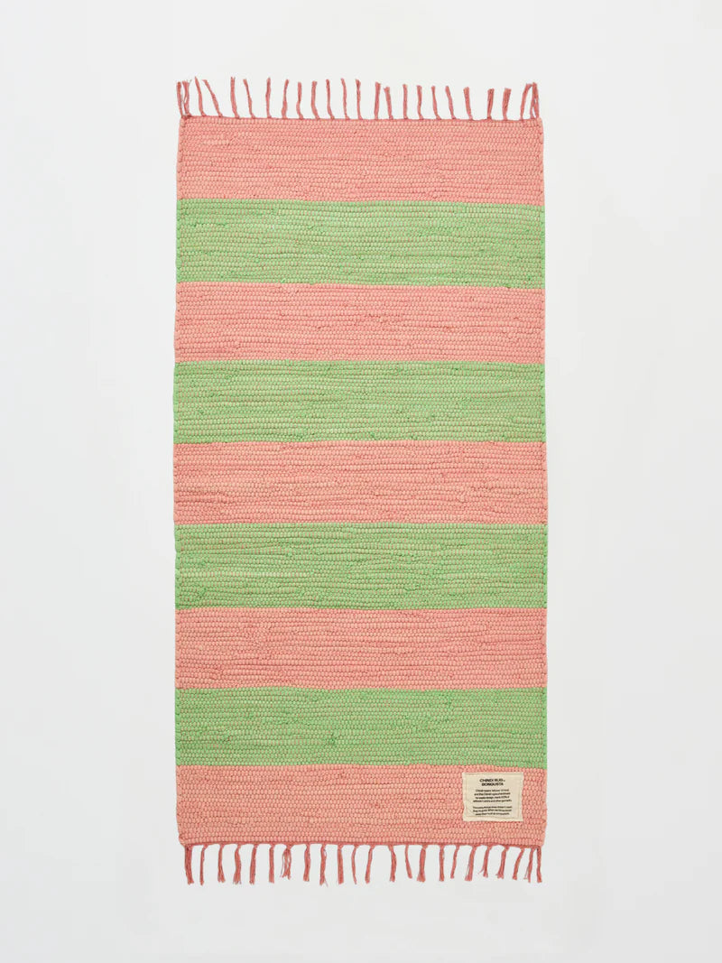 Bongusta Chindi Rug 60x90cm Bubble Gum & Bright Green