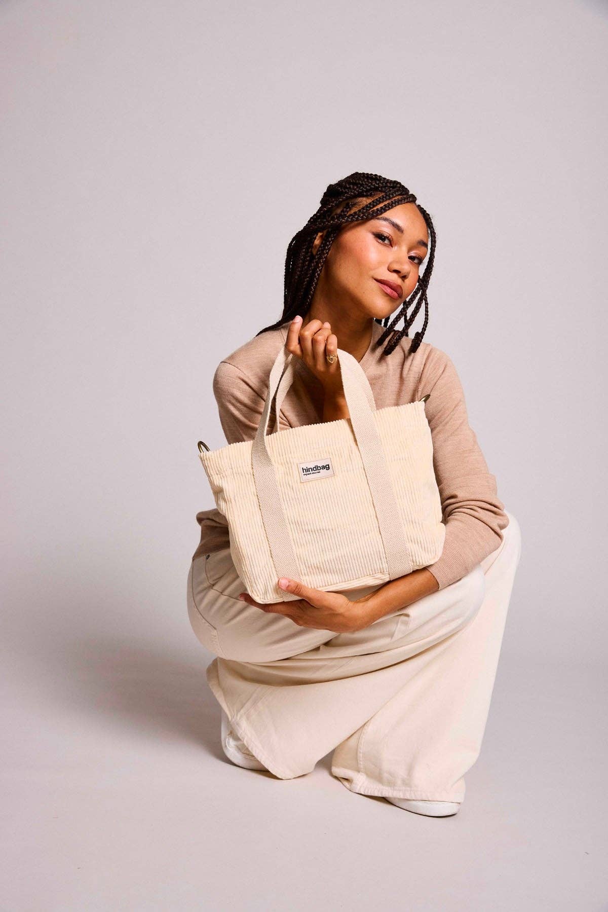 Mini-Shopper Louise Samt Beige