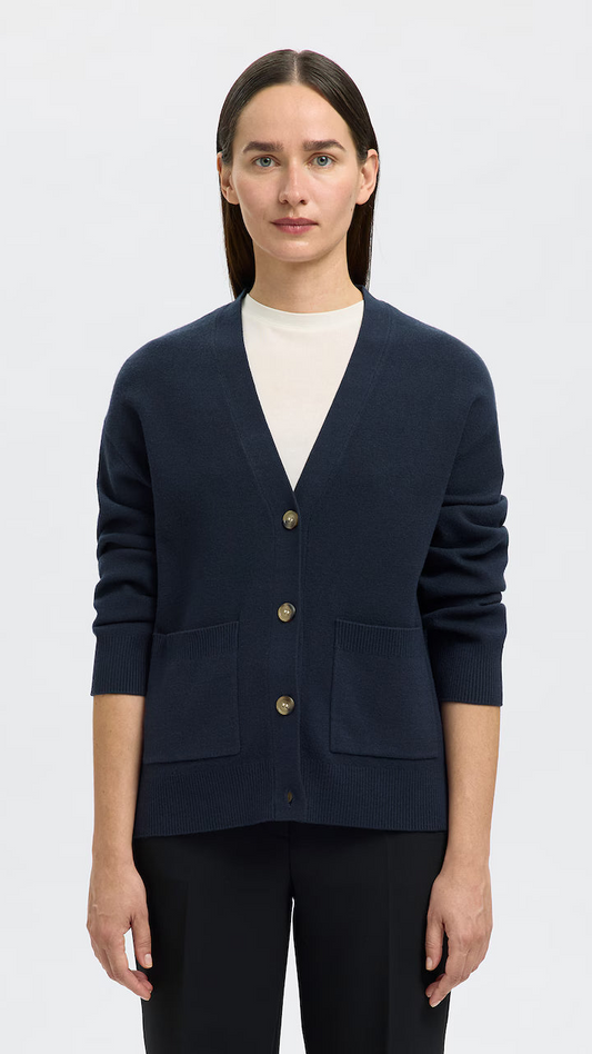 Selected Femme Kamma Strickjacke - Dark Saphire