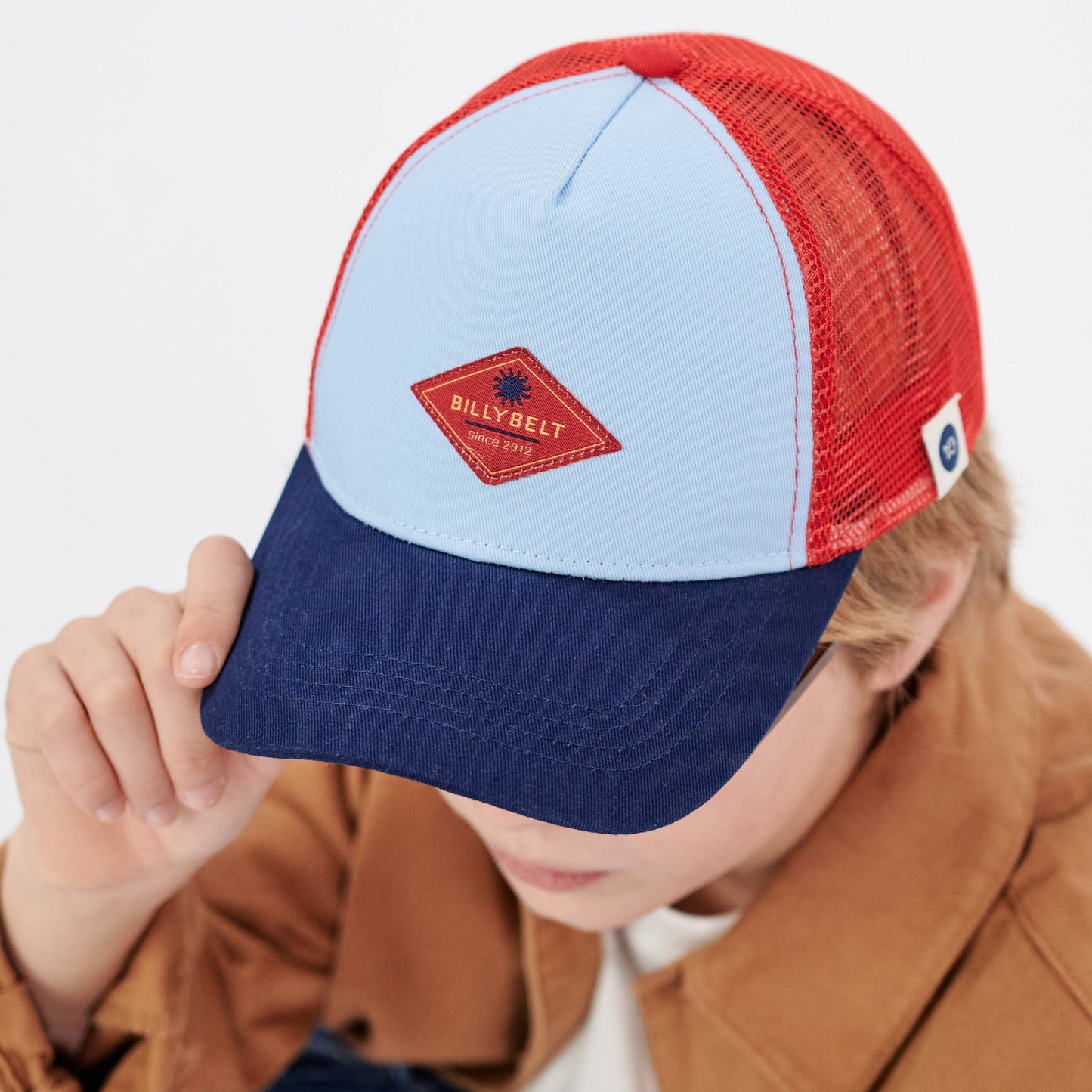 Kinder-Trucker-Cap aus Baumwolle - Blau und Rot