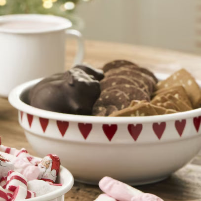 Ib Laursen Emaille Schüssel mit Herzen