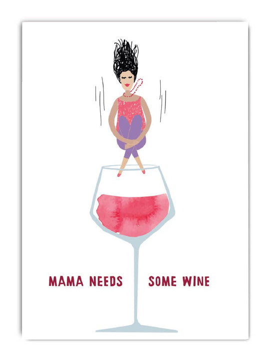 Postkarte Serie Delicious Mama needs some Wine