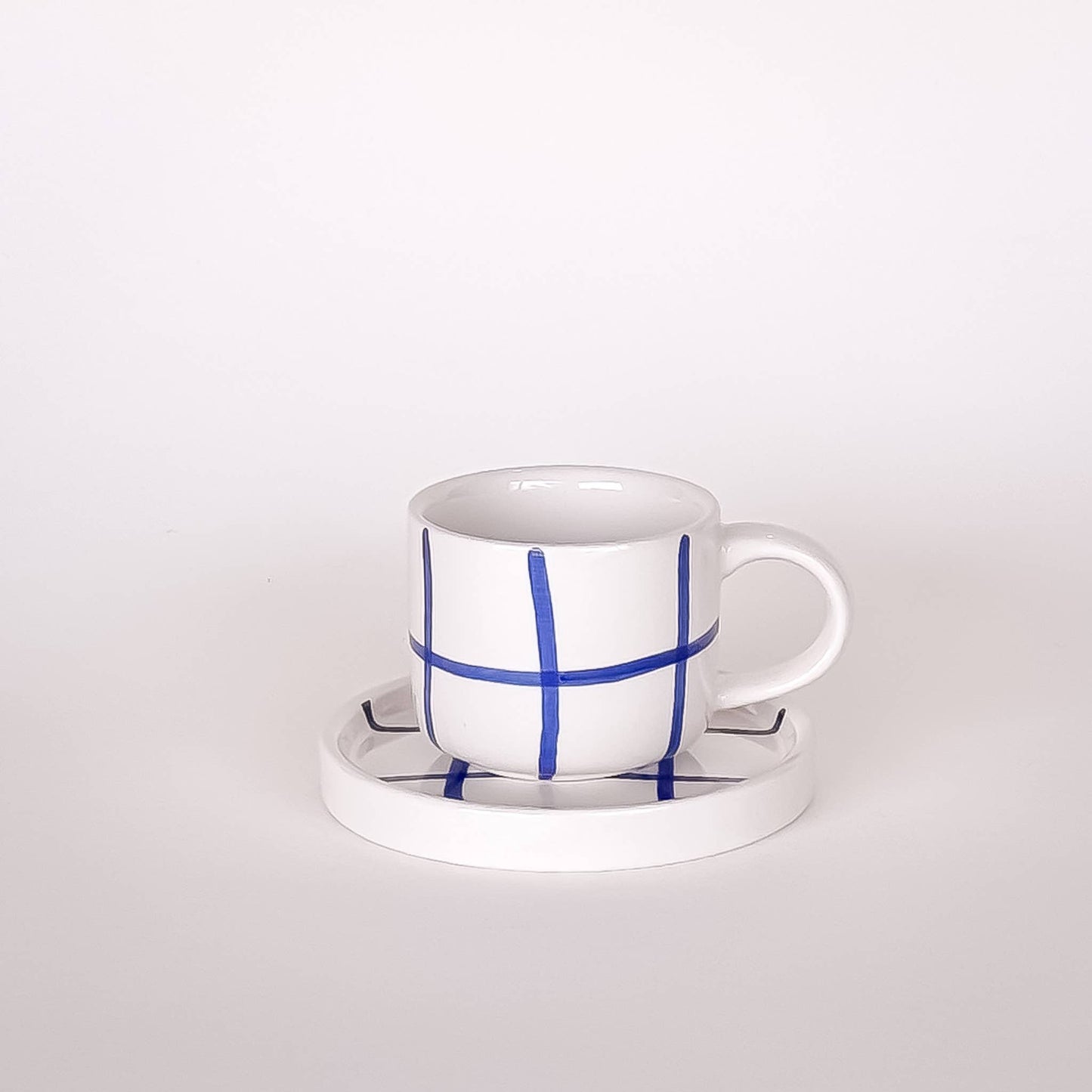 Espresso Grid - mare blue (2er Set - 4 Teile)