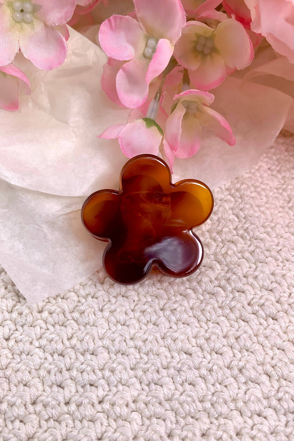 Mini-Haarclip in Blumenform, 4 cm, Modell YH50: Lilas / Synthetisch
