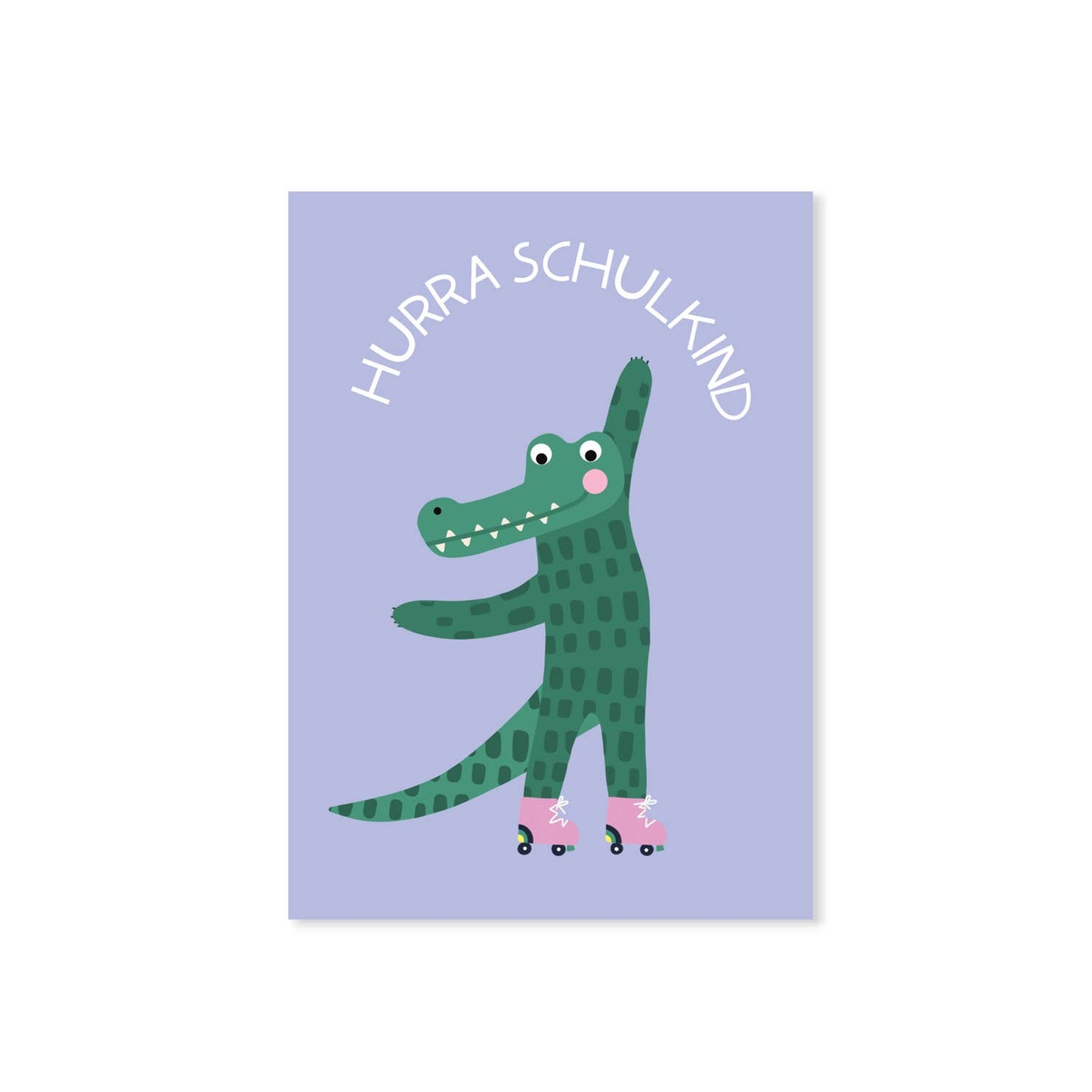 Postkarte HURRA SCHULKIND Krokodil