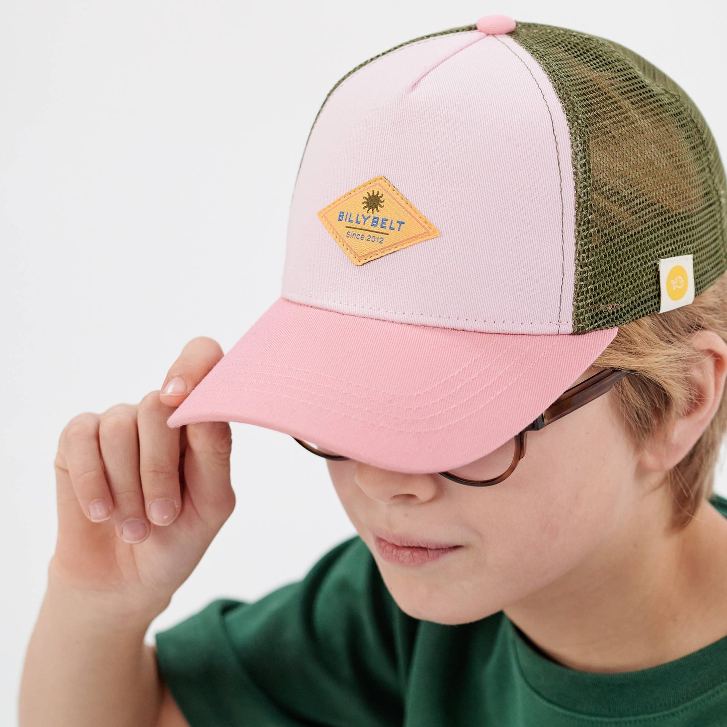 Kinder-Trucker-Cap aus Baumwolle - Rosa und Grün