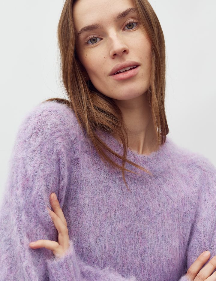 mbym Gillis Wollpullover - Gentle Violet Melange