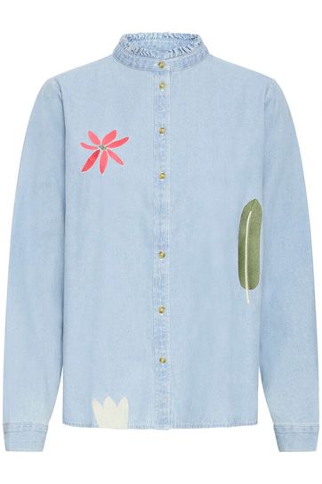 ICHI Tulle Denim-Hemd