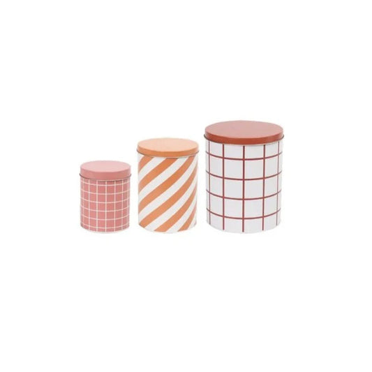 Muurla Aufbewahrungsdosen 3er Set Pink / Amber / Brown