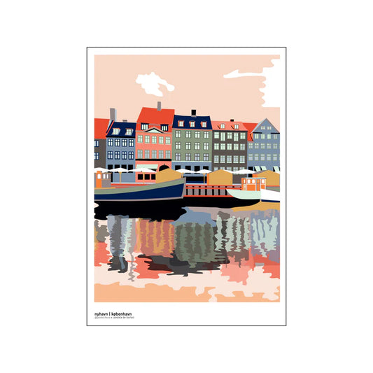 Plakat &amp; ramme kunsttryk Nyhavn Aften A3