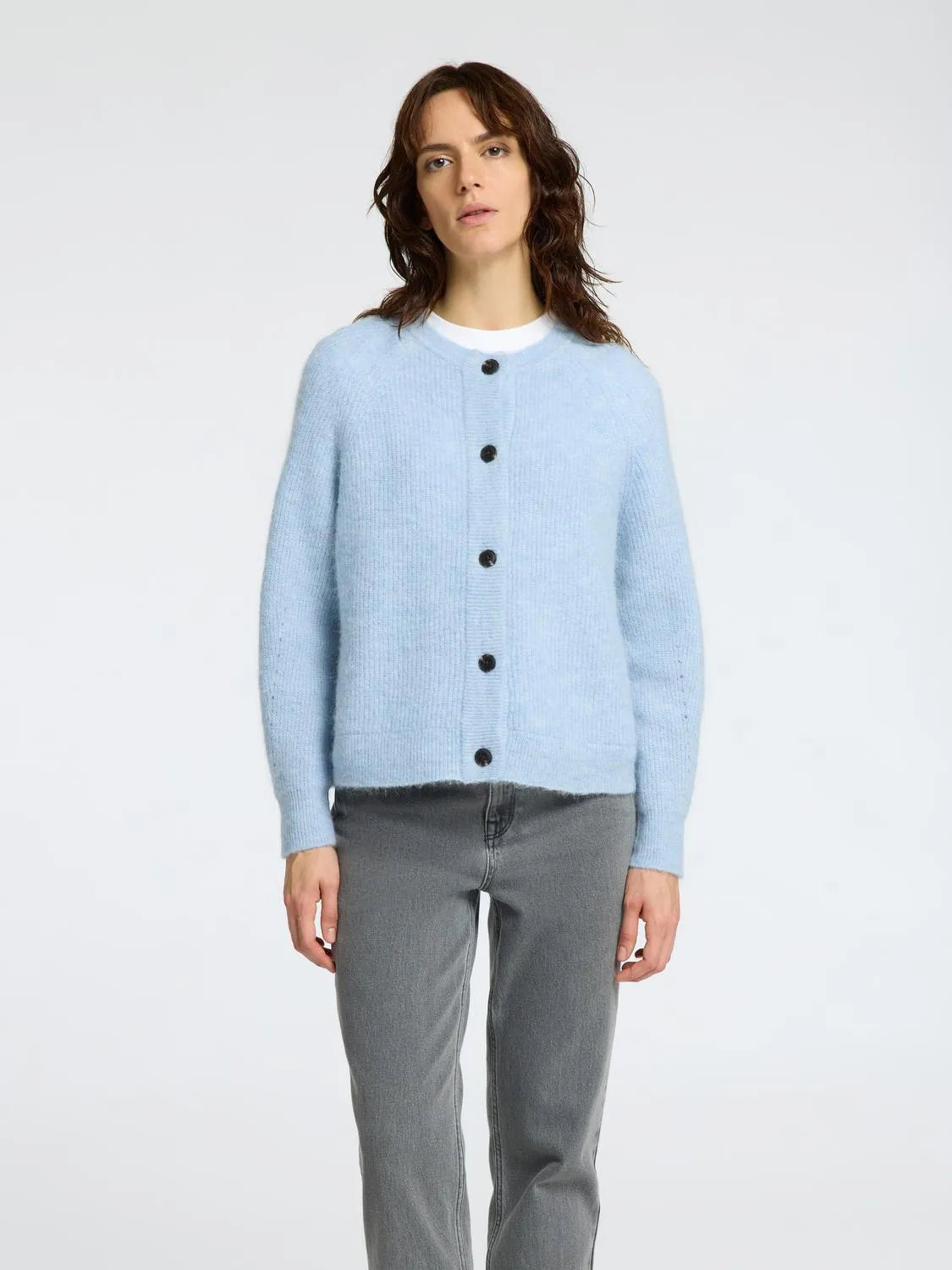 Selected Femme Lulu Strickjacke - Cashmere Blue Melange