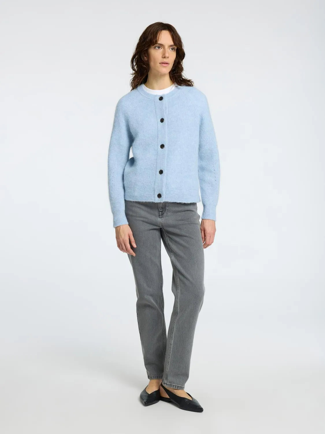 Selected Femme Lulu Strickjacke - Cashmere Blue Melange