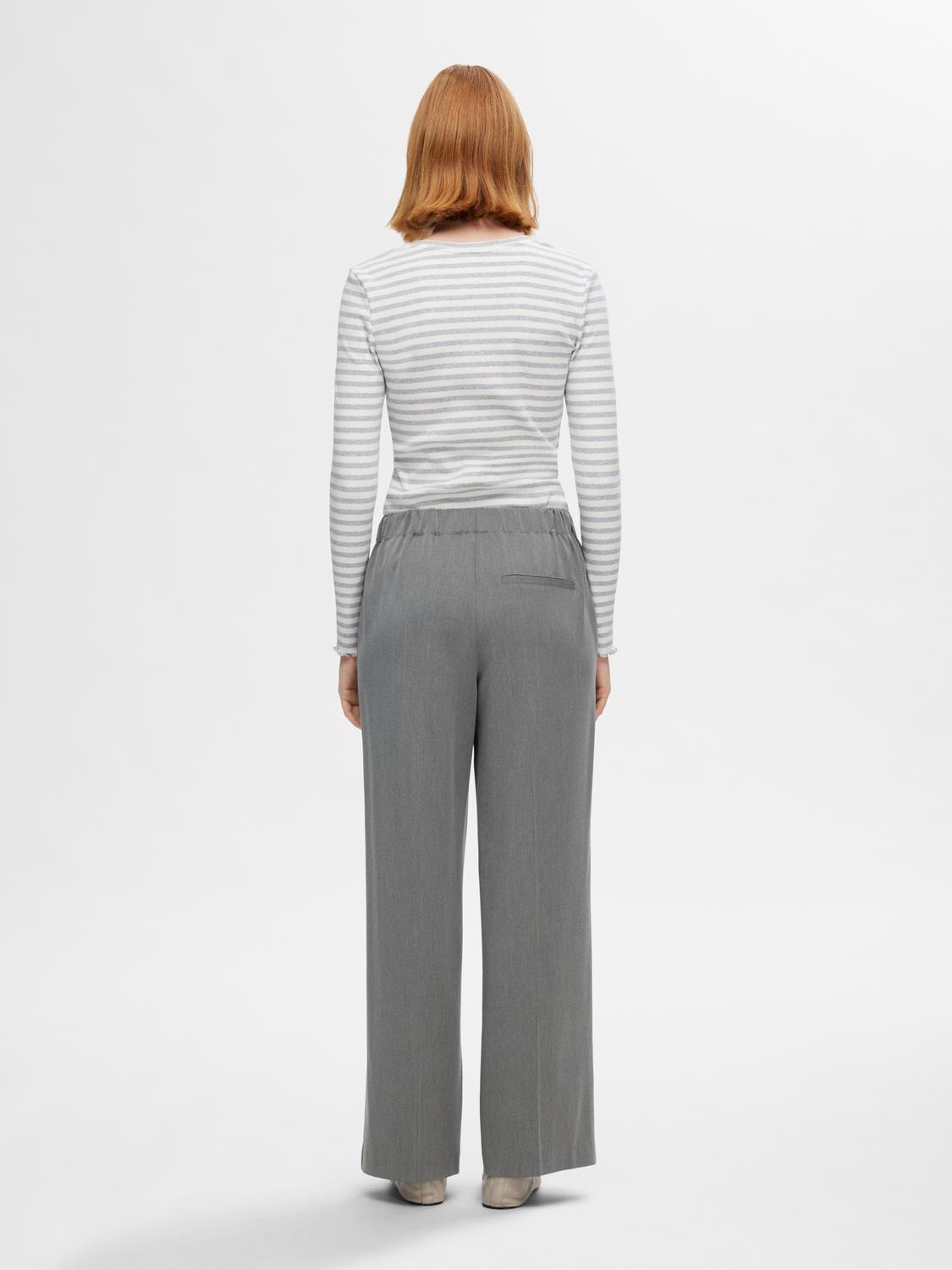 Selected Femme Emma Hose weit - Grey Melange