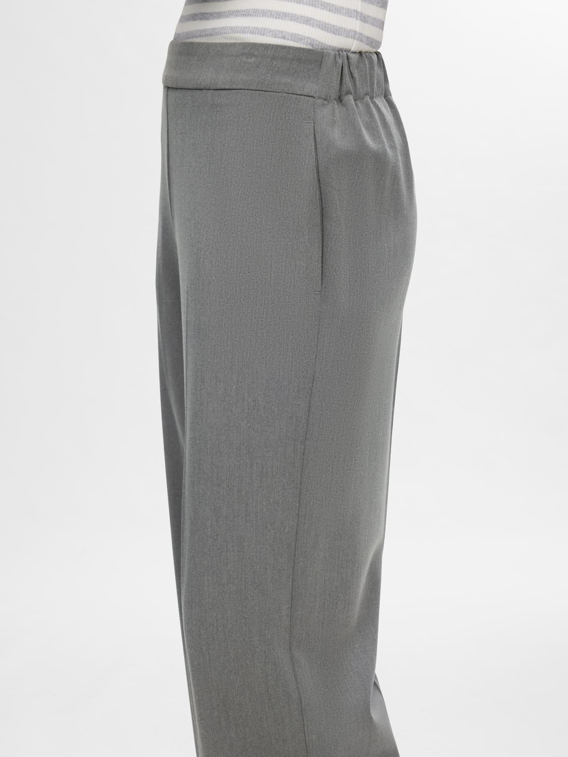 Selected Femme Emma Hose weit - Grey Melange