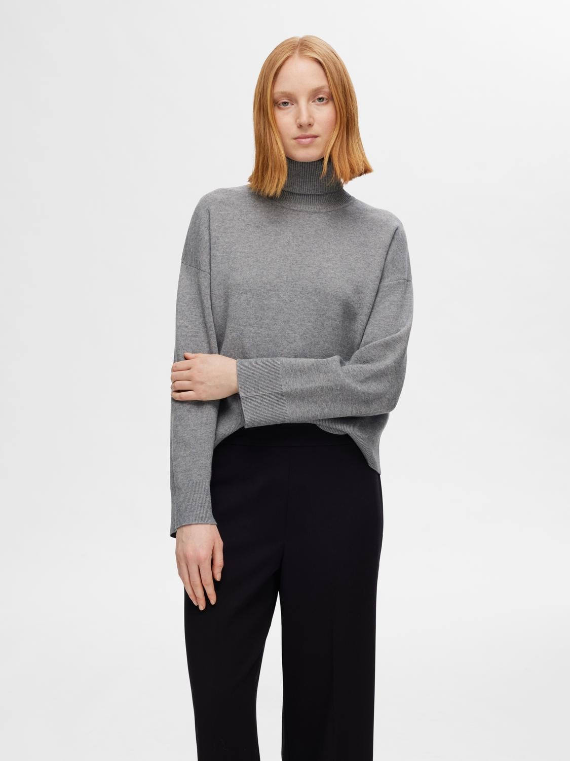 Selected Femme Kamma Pullover- Grey Melange