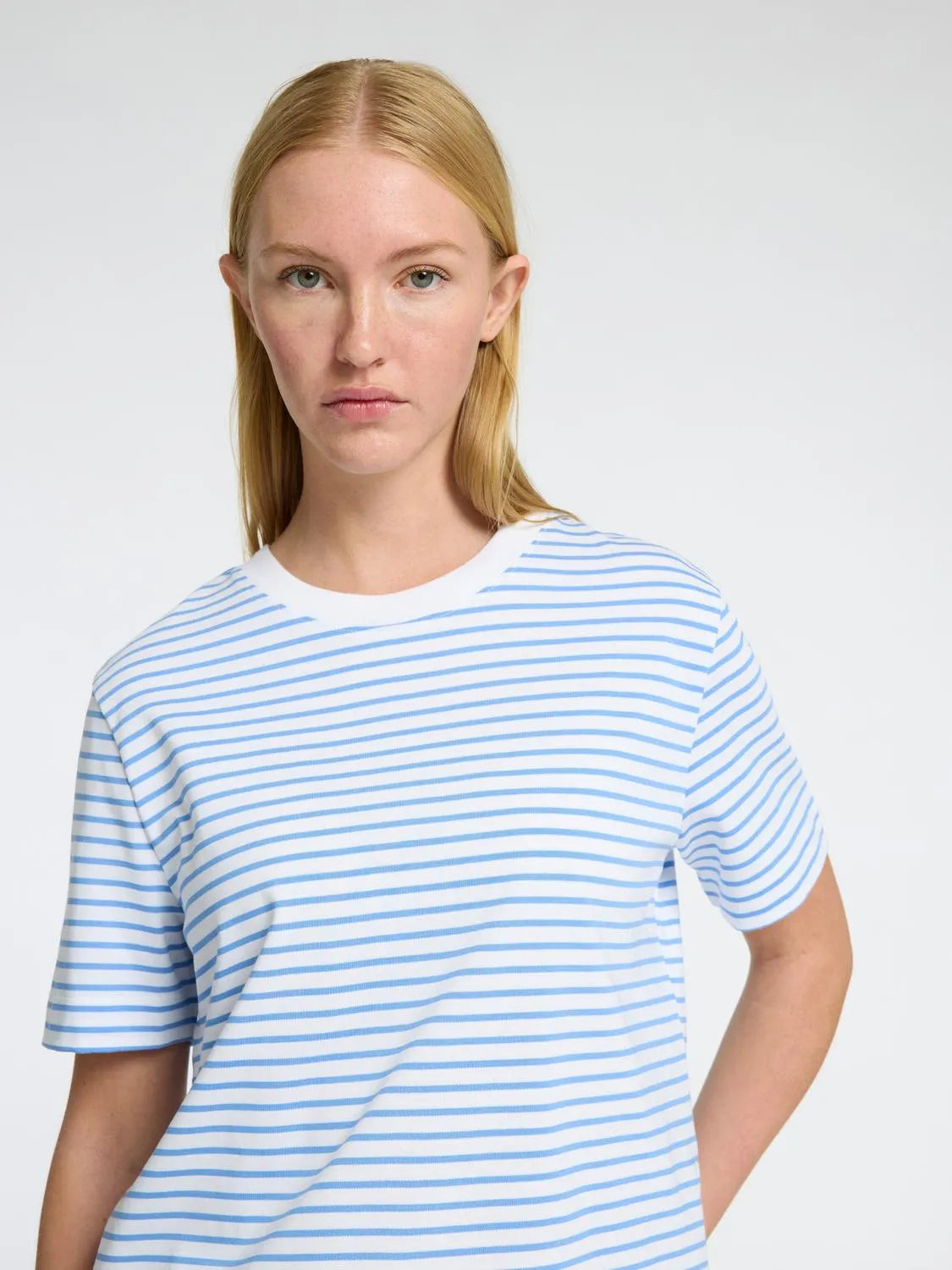 Selected Femme Boxy T-Shirt - Cornflower Blue