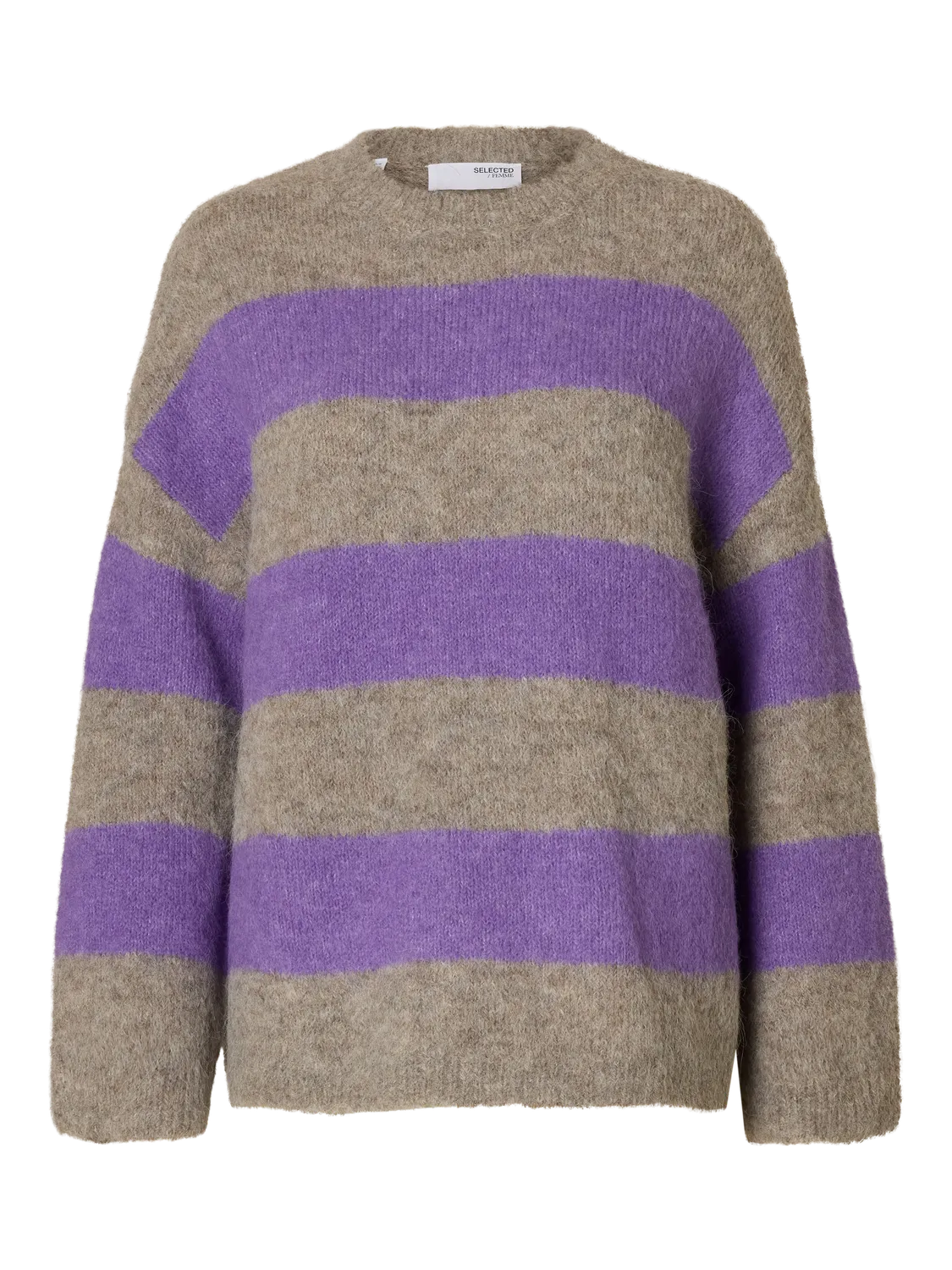 Selected Femme Gabella Pullover - Steal Grey / Purple