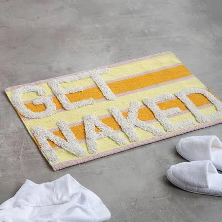 liv interior Badematte aus Biobaumwolle Get Naked, 55x80cm - Gelb/Rosa
