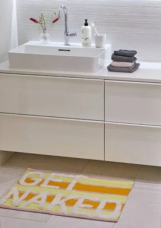 liv interior Badematte aus Biobaumwolle Get Naked, 55x80cm - Gelb/Rosa